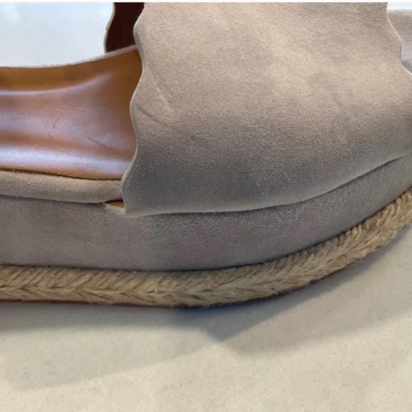 CHLOE Lauren Suede Platform Espadrille Scalloped Design EU 40 US 10 - Picture 12 of 15